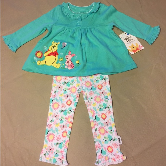 DISNEY STORE WINNIE THE POOH KNIT DRESS WITH LEGGINGS FOR BABY NWT POOH /& PIGLET